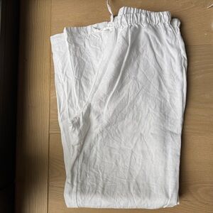 Reformation White Olina Linen Pant